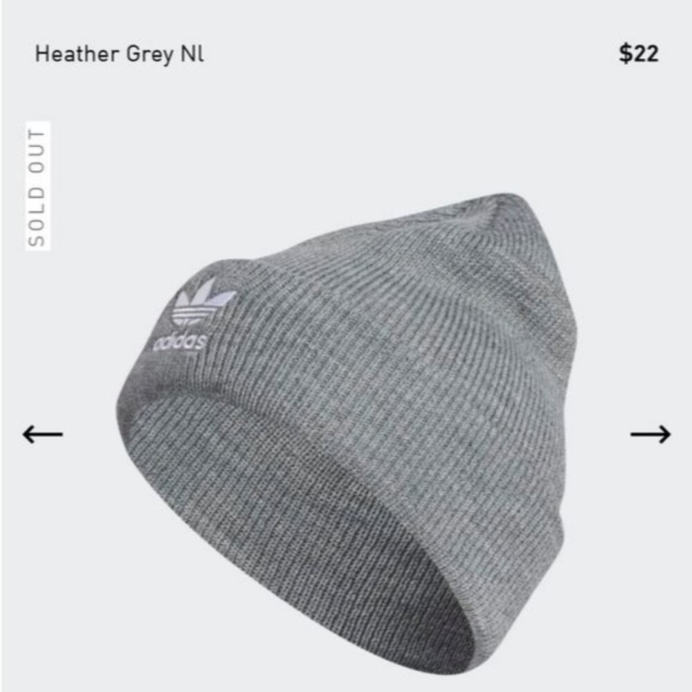Adidas Gray Knit Trefoil Beanie - Picture 4 of 4